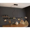 Suspension Verre Fumé-Luce Design Suspension NEPTUN Noir, 6 lumières