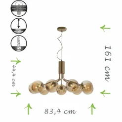 Luce Design Suspension NEPTUN Laiton, 9 lumières