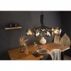 Suspension Verre Fumé-Luce Design Suspension NEPTUN Noir, 9 lumières