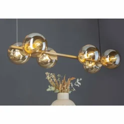 Luce Design Suspension PLUTO Or, 6 lumières