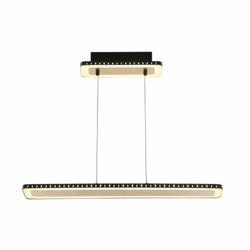 Lampes Dorées-Luce Design Suspension Solaris LED Or, Noir, 1 lumière