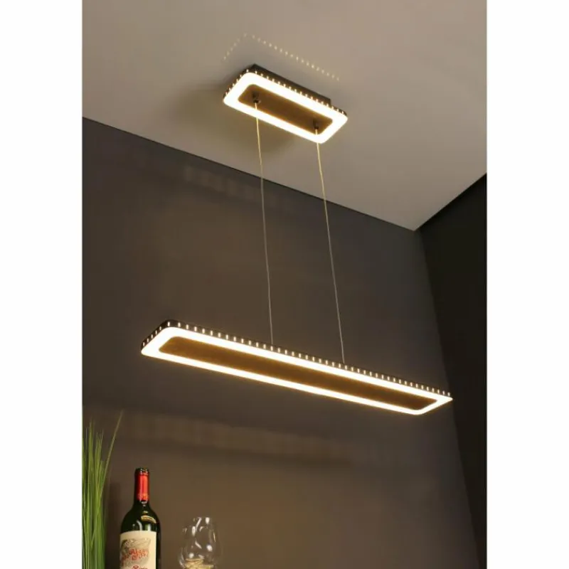 Lampes Dorées-Luce Design Suspension Solaris LED Or, Noir, 1 lumière