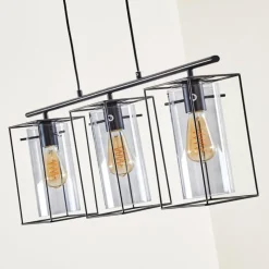 hofstein Suspension Lucea Noir, 3 lumières