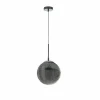 Suspension Verre Fumé-Luce Design Suspension Luce-Design Greenwich Chrome, 1 lumière