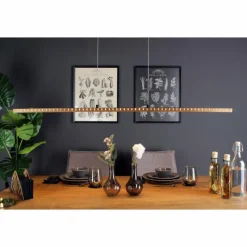 Lampes En Bois-Luce Design Suspension Luce-Design SOLARIS LED Écru, Noir, 1 lumière