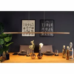 Lampes En Bois-Luce Design Suspension Luce-Design SOLARIS LED Écru, Noir, 1 lumière