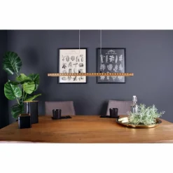 Lampes En Bois-Luce Design Suspension Luce-Design SOLARIS LED Écru, Noir, 1 lumière