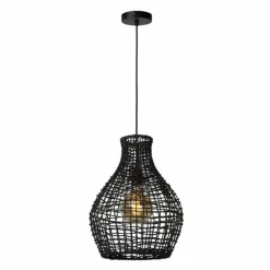 Style Boho-Chic-Luminaires Lucide Suspension Lucide ALBAN Noir, 1 lumière