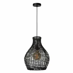 Style Boho-Chic-Luminaires Lucide Suspension Lucide ALBAN Noir, 1 lumière