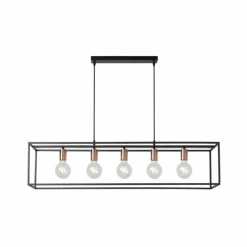 Lampes Vintages & Rétros-Luminaires Lucide Suspension Lucide ARTHUR Noir, 5 lumières