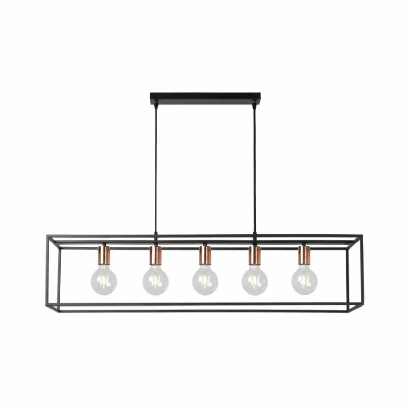 Lampes Vintages & Rétros-Luminaires Lucide Suspension Lucide ARTHUR Noir, 5 lumières