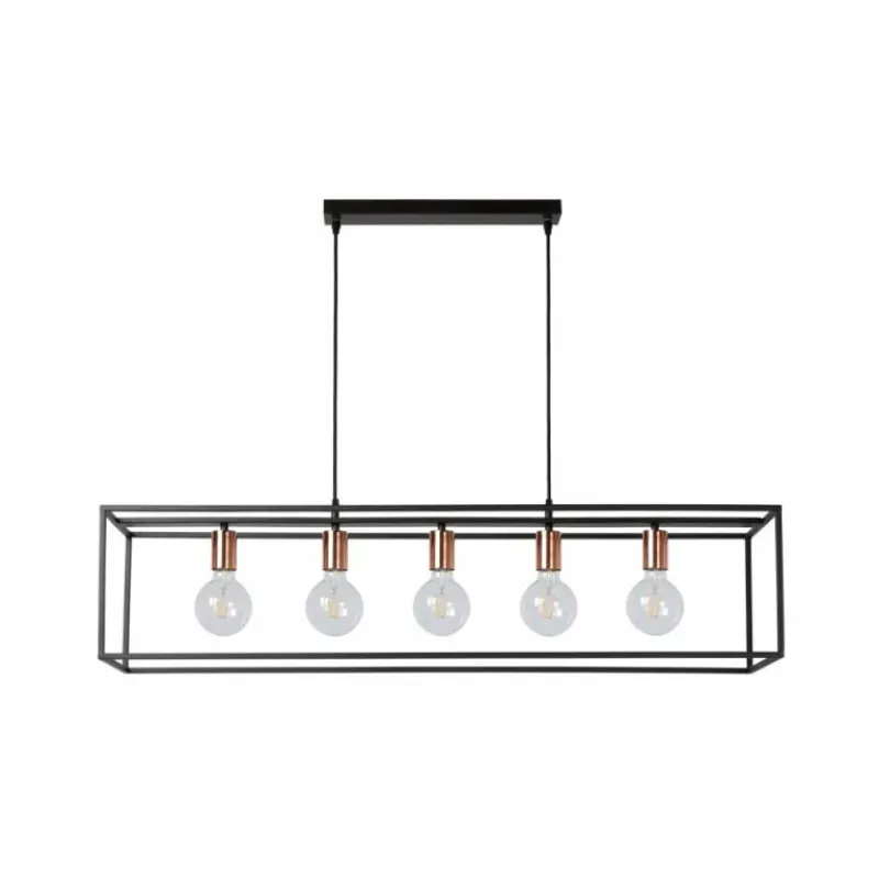 Lampes Vintages & Rétros-Luminaires Lucide Suspension Lucide ARTHUR Noir, 5 lumières