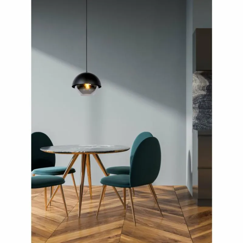 Suspension Verre Fumé-Luminaires Lucide Suspension Lucide COOPER Noir, 1 lumière