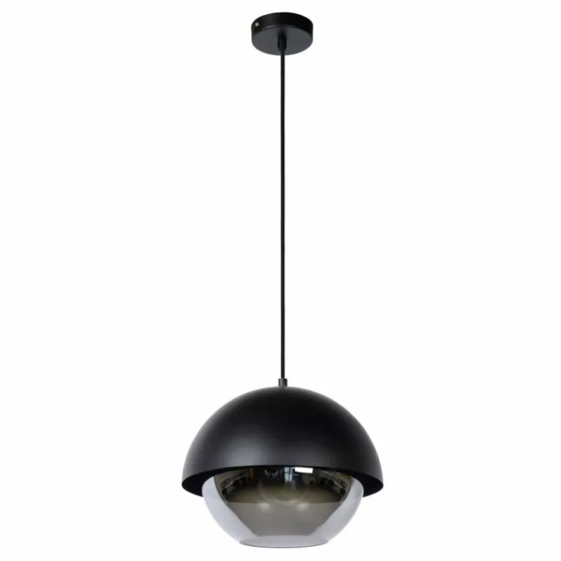 Suspension Verre Fumé-Luminaires Lucide Suspension Lucide COOPER Noir, 1 lumière