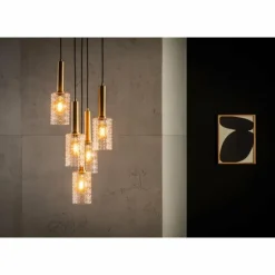 Luminaires Lucide Suspension Lucide CORALIE Laiton, 5 lumières