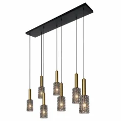 Luminaires Rustiques-Luminaires Lucide Suspension Lucide CORALIE Noir, 7 lumières