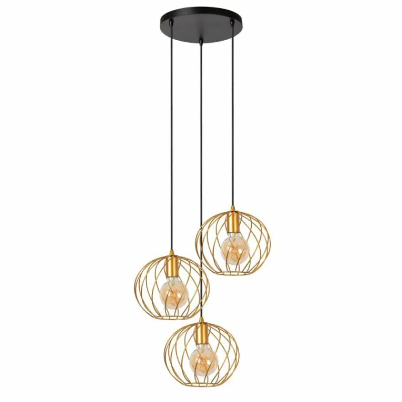 Lampes Dorées-Luminaires Lucide Suspension Lucide DANZA Noir, 3 lumières