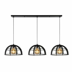 Lampes Vintages & Rétros-Luminaires Lucide Suspension Lucide DIKRA Noir, 3 lumières