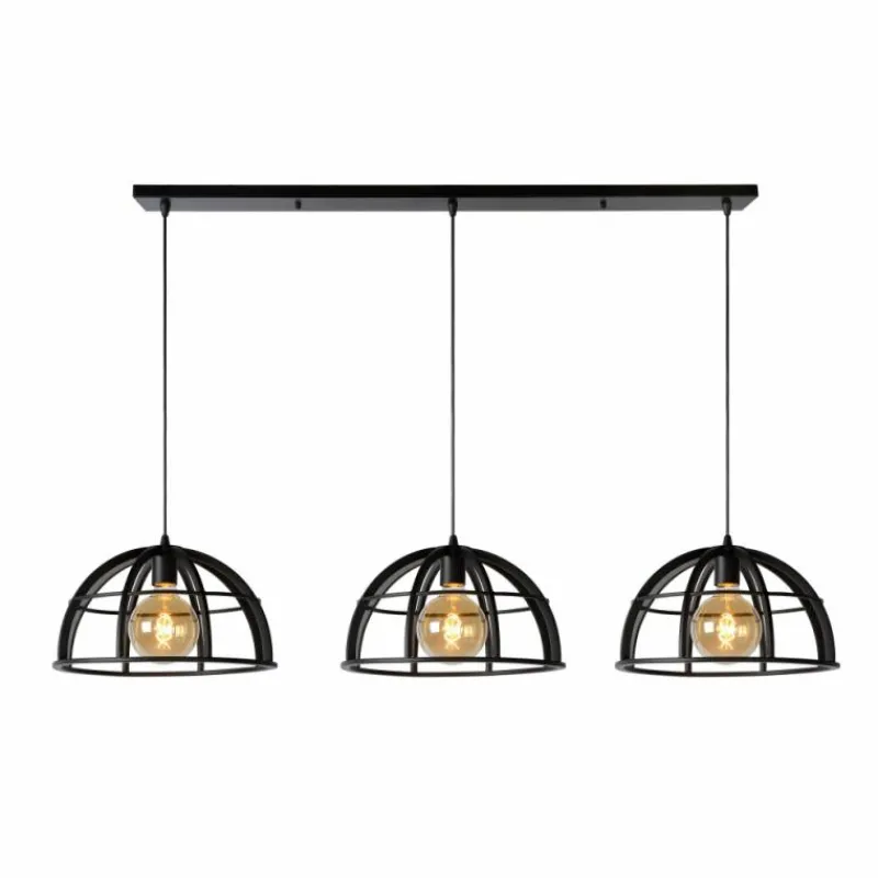Lampes Vintages & Rétros-Luminaires Lucide Suspension Lucide DIKRA Noir, 3 lumières