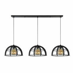 Lampes Vintages & Rétros-Luminaires Lucide Suspension Lucide DIKRA Noir, 3 lumières