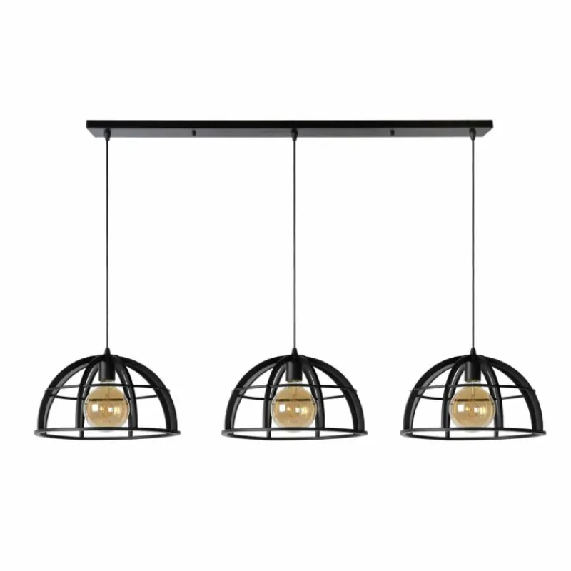 Lampes Vintages & Rétros-Luminaires Lucide Suspension Lucide DIKRA Noir, 3 lumières