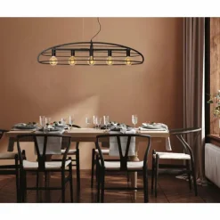 Luminaires Lucide Suspension Lucide DIKRA Noir, 5 lumières* Suspensions