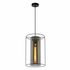 Suspension Verre Fumé-Luminaires Lucide Suspension Lucide DOUNIA Noir, 1 lumière