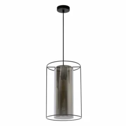 Suspension Verre Fumé-Luminaires Lucide Suspension Lucide DOUNIA Noir, 1 lumière