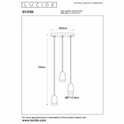 Luminaires Lucide Suspension Lucide EVORA Noir, 3 lumières* Suspensions