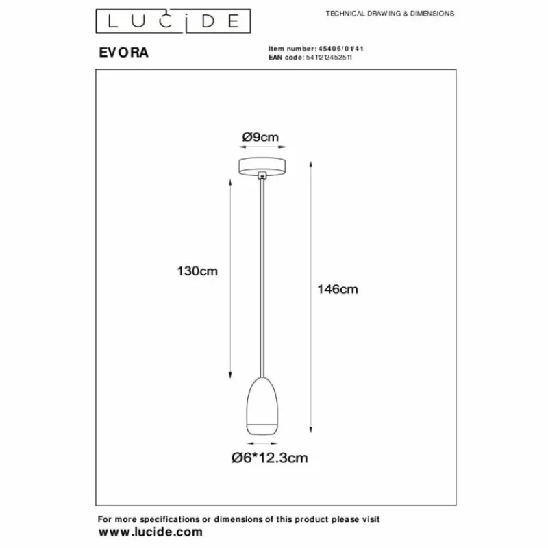 Luminaires Lucide Suspension Lucide EVORA Taupe, 1 lumière* Suspensions