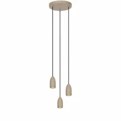Luminaires Lucide Suspension Lucide EVORA Taupe, 3 lumières* Suspensions