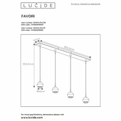Lampes Dorées-Luminaires Lucide Suspension Lucide FAVORI Blanc, 4 lumières