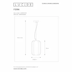Luminaires Lucide Suspension Lucide FERN Noir, 1 lumière