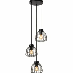 Luminaires Lucide Suspension Lucide FILOX Noir, 3 lumières* Suspensions