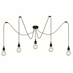 Lampes Vintages & Rétros-Luminaires Lucide Suspension Lucide FIX MULTIPLE Noir, 5 lumières