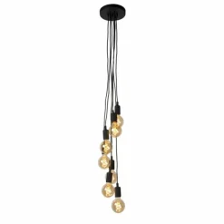 Lampes Vintages & Rétros-Luminaires Lucide Suspension Lucide FIX MULTIPLE Noir, 7 lumières