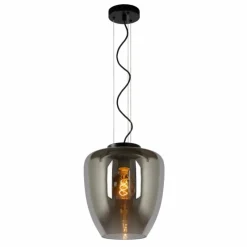 Suspension Verre Fumé-Luminaires Lucide Suspension Lucide FLORIEN Gris, 1 lumière