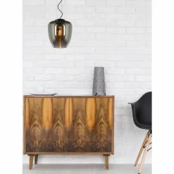 Suspension Verre Fumé-Luminaires Lucide Suspension Lucide FLORIEN Gris, 1 lumière