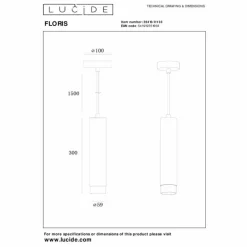 Luminaires Lucide Suspension Lucide FLORIS Vert, 1 lumière* Suspensions