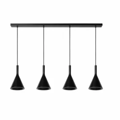 Luminaires Scandinaves-Luminaires Lucide Suspension Lucide GIPSY Noir, 4 lumières