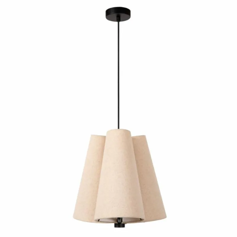 Lampes En Tissu-Luminaires Lucide Suspension Lucide GREGORY Noir, 3 lumières