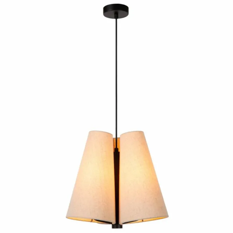 Lampes En Tissu-Luminaires Lucide Suspension Lucide GREGORY Noir, 3 lumières