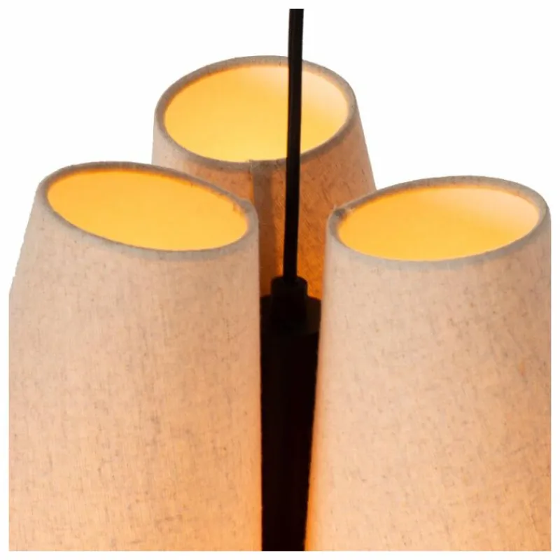 Lampes En Tissu-Luminaires Lucide Suspension Lucide GREGORY Noir, 3 lumières
