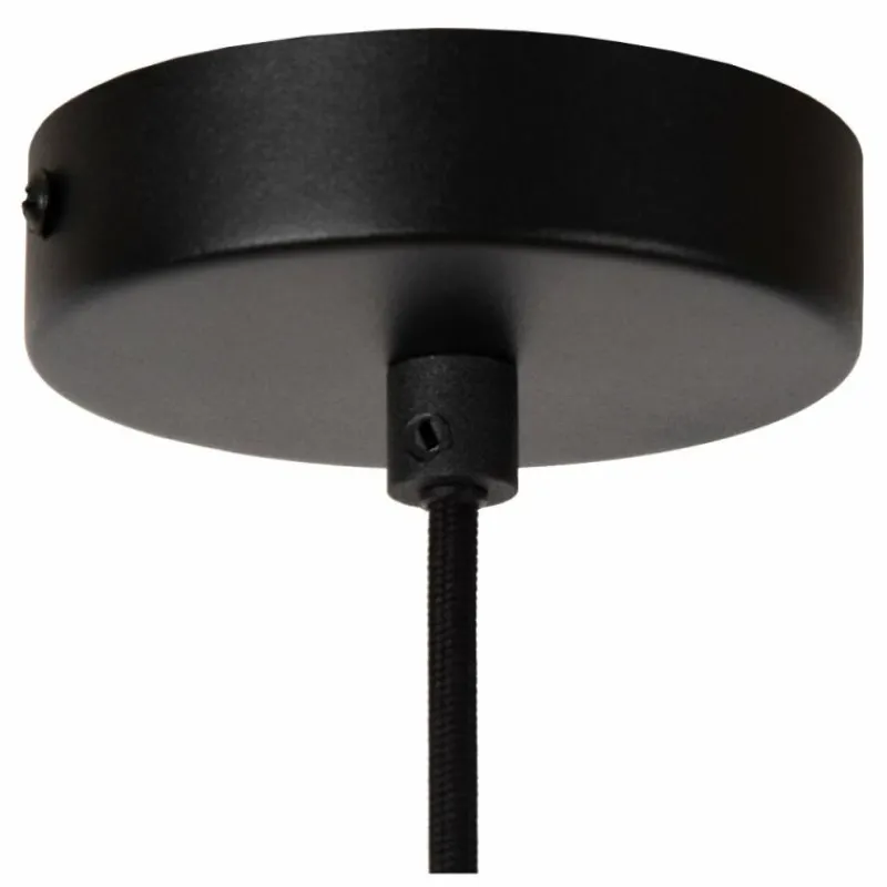 Lampes En Tissu-Luminaires Lucide Suspension Lucide GREGORY Noir, 3 lumières