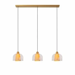 Luminaires Lucide Suspension Lucide GUNHILD Or, Laiton, 3 lumières