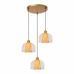 Luminaires Lucide Suspension Lucide GUNHILD Or, Laiton, 3 lumières
