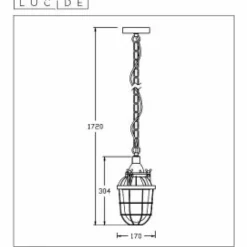 Lampes Industrielles-Luminaires Lucide Suspension Lucide HONORE Rouille, 1 lumière