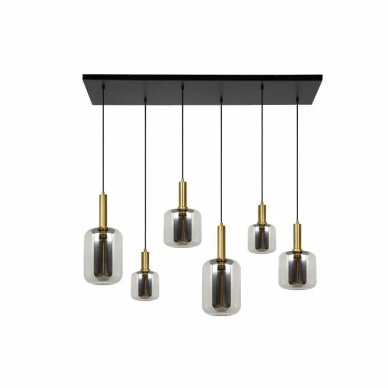 Lampes Dorées-Luminaires Lucide Suspension Lucide JOANET Or, Laiton, Noir, 6 lumières