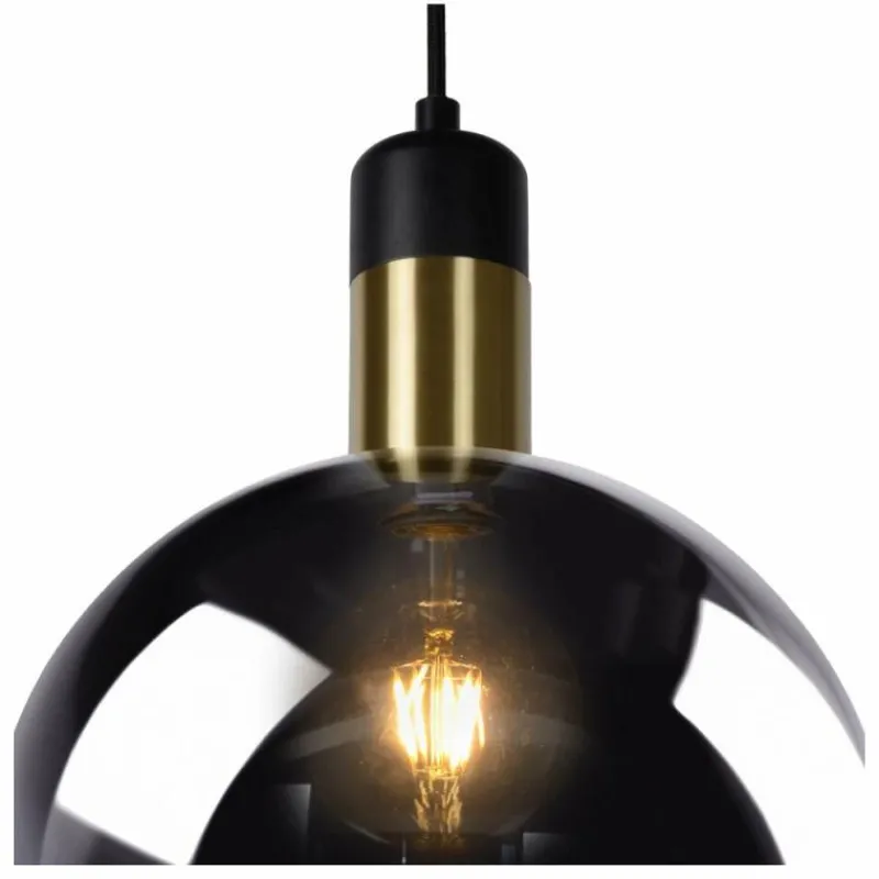 Luminaires Scandinaves-Luminaires Lucide Suspension Lucide JULIUS Gris, 1 lumière