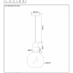 Luminaires Scandinaves-Luminaires Lucide Suspension Lucide JULIUS Gris, 1 lumière